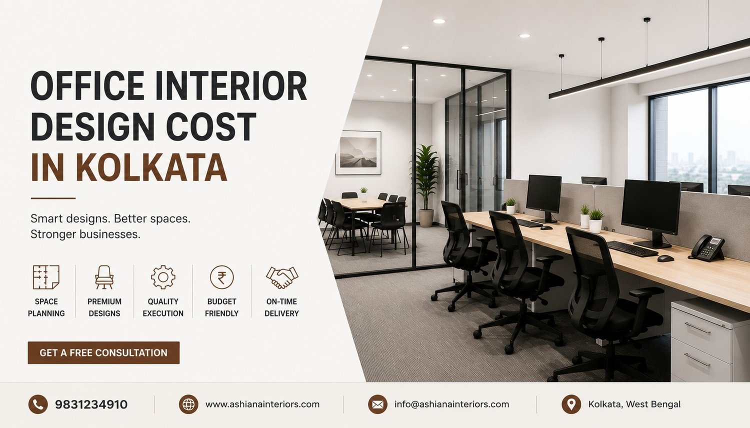 Office Interior Design Cost in Kolkata: Complete Pricing Guide for Modern Workspaces by Ashiana Interiors
